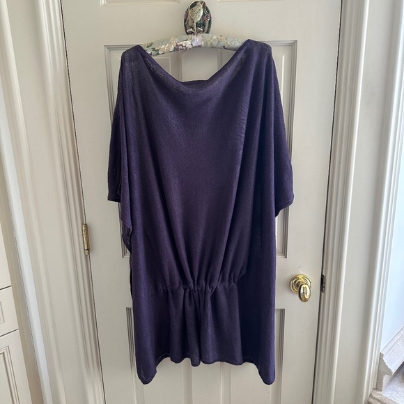 BRYN WALKER PURPLE BOAT NECK TUNIC  WITH DRAWSTRING-EUC/XL - Picture 3 of 11